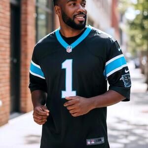 NIKE Mens XXL CAM NEWTON #1 Carolina Panthers NFL On-Field Half Sleeve Jersey